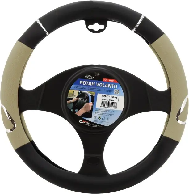 Potah volantu RALLY béžový Compass Speciální Cena