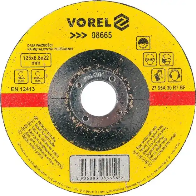 Vorel kotouč na kov 125 x 22 x 6,8 mm vypouklý brusný TO-08665 Novinka