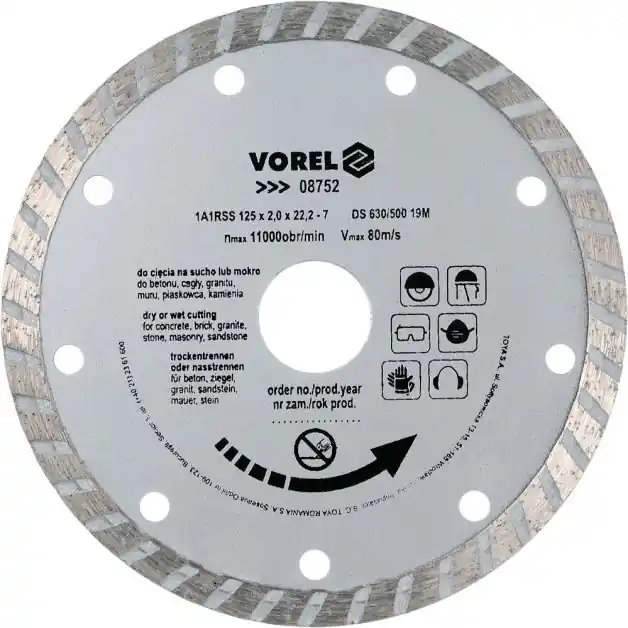 Vorel kotouč diamantový 125 x 22,2 x 2,0 mm turbo TO-08752 Super Cena