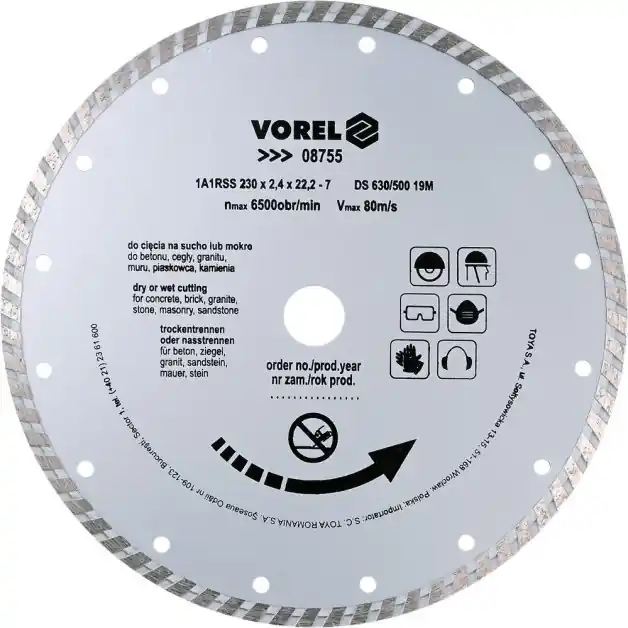 Vorel kotouč diamantový 230 x 22,2 x 2,4 mm turbo TO-08755 Hit Sezóny