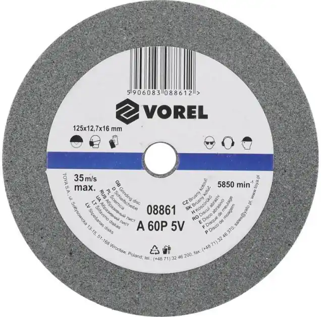 Vorel kotouč brusný 125 x 12 x 15 mm jemný do stolní brusky TO-08861 Objednat Nyní