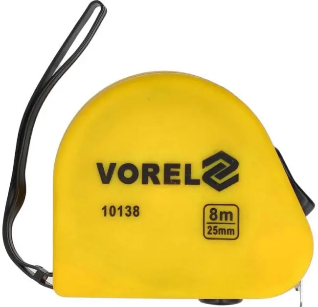 Vorel metr svinovací 8 m x 25 mm žlutý TO-10138 Poslední Šance