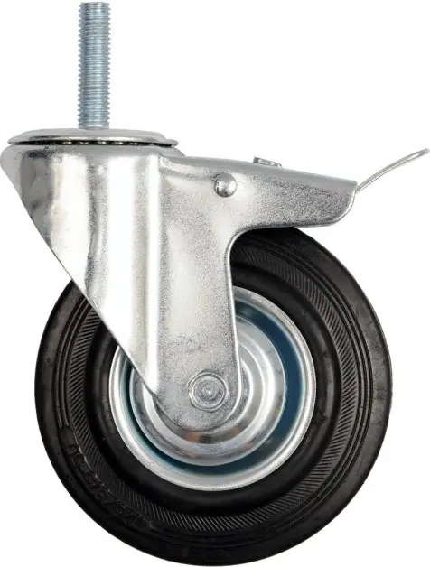 Vorel kolečko otočné s brzdou, gumové se šroubem 40kg 75/22/97mm TO-87331 Levný