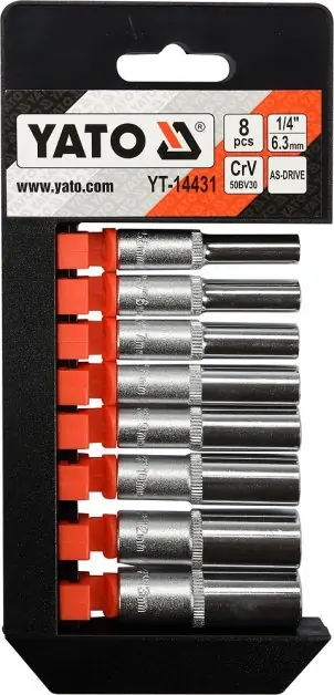 Yato Sada nástavců 1/4" šetihranné 8ks 5,5-13 mm Horká Nabídka