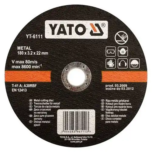 Yato Kotouč na kov 180 x 22 x 1,5 mm Zlevněný