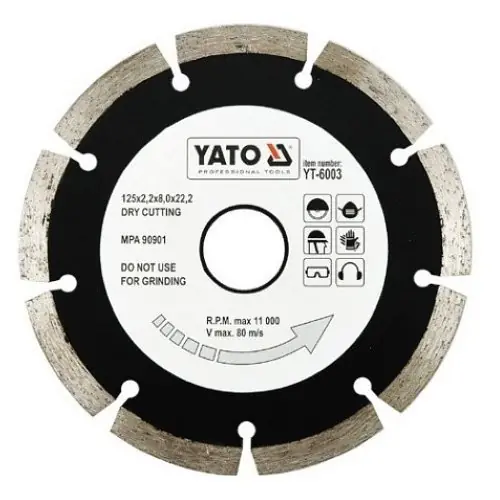 Yato Kotouč diamantový 125 x 22,2 x 2,2 mm Super Cena