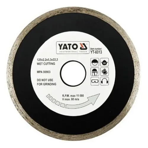 Yato Kotouč diamantový 125 x 22,2 x 2,2 mm hladký Kup Teď
