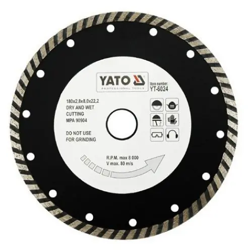 Yato Kotouč diamantový 180 x 22,2 x 2,8 mm turbo Cenově Výhodný