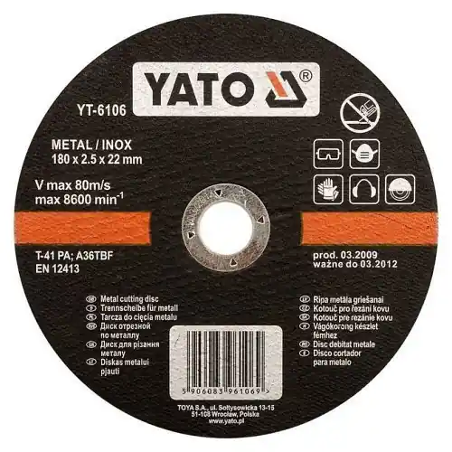 Originální Yato Kotouč na kov 230 x 22 x 2,0 mm INOX