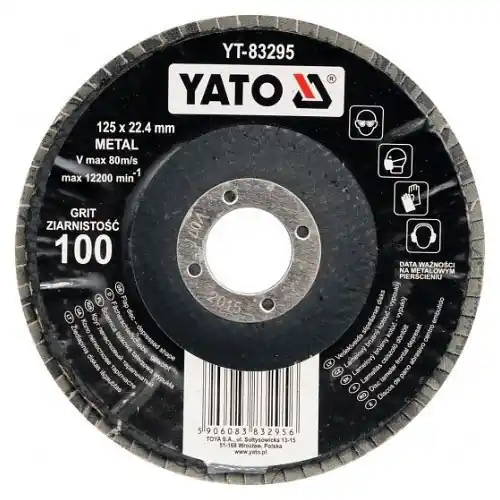 Výprodej Yato Kotouč lamelový korundový 125 x 22,2 mm vypouklý brusný P36