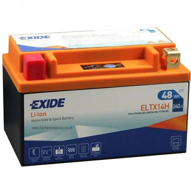 Motobaterie Exide Bike Li-Ion 12V, 4Ah, 240A, 48Wh, ELTX14H Zlevněný