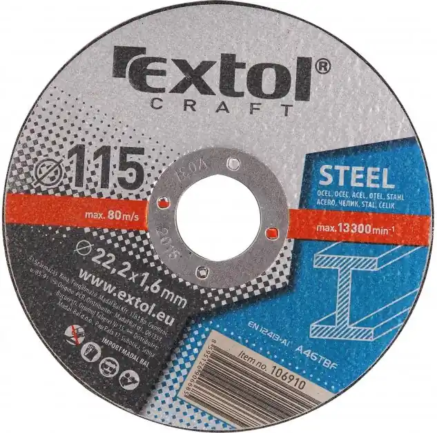 EXTOL CRAFT kotouče řezné na kov, 5ks, 115x1,6x22,2mm, 106910 Akční Cena
