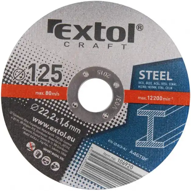 Dokud Zásoby Vydrží EXTOL CRAFT kotouče řezné na kov, 5ks, 125x1,6x22,2mm, 106920
