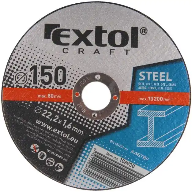 Koupit Online EXTOL CRAFT kotouče řezné na kov, 5ks, 150x1,6x22,2mm, 106930