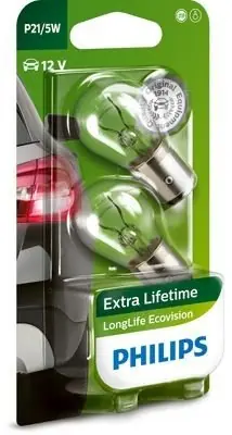 Akční Nabídka Žárovka Philips P21/5W, LongLife EcoVision 12499LLECOB2
