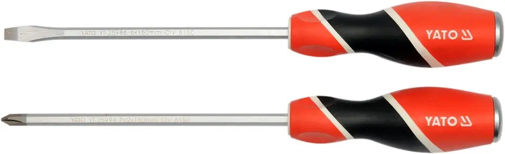 Sada šroubováků 2ks, - 6mm, + PH2, úderové Yato YT-25998 Omezená Nabídka