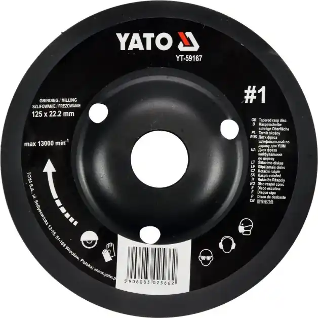 Výprodej Rotační rašple úhlová hrubá 125 mm typ 1 Yato YT-59167