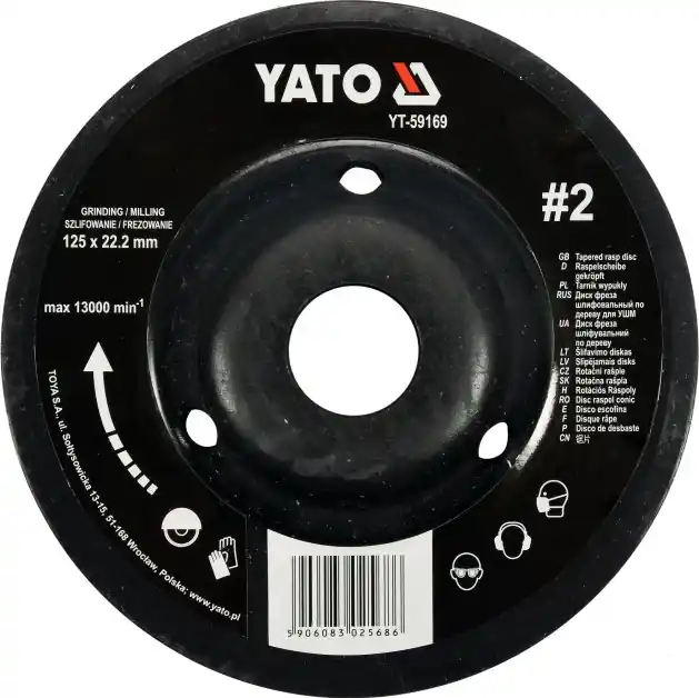Akční Nabídka Rotační rašple úhlová jemná 125 mm typ 2 Yato YT-59169
