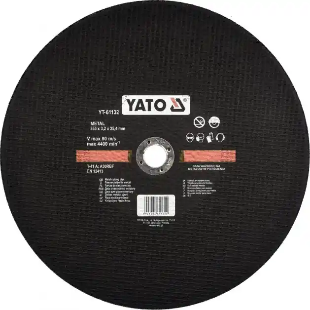 Kotouč na kov 355 x 25,4 x 3,2 mm Yato YT-61132 Top Prodej