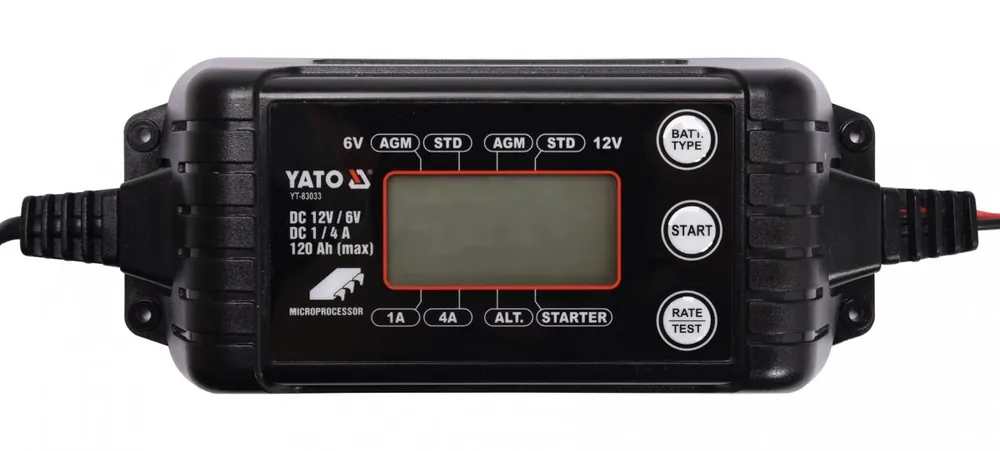 Nabíječka 4A 6/12V PB/GEL LCD display Yato YT-83033 Novinka