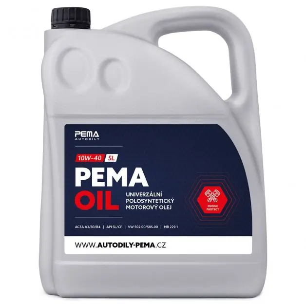 Motorový olej PEMA OIL 10W-40, 5L Vysoce Kvalitní