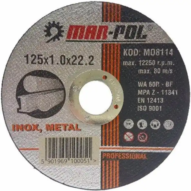 Nejlepší Volba Kotouč řezný na ocel, nerez, 125x1,0x22,2mm MAR-POL M08114