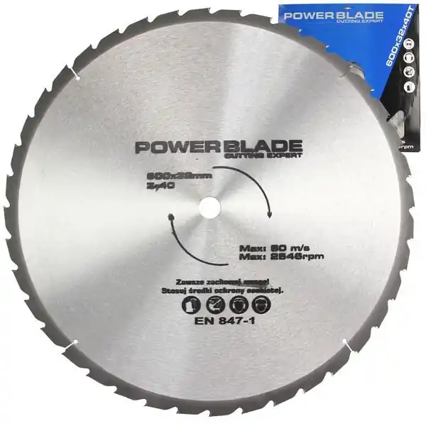 Nová Kolekce Kotouč pilový s SK plátky (vidiový), 600x40Tx32mm POWER BLADE M09078