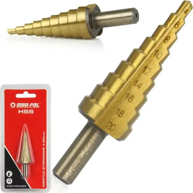 Stupňovitý vrták 4-20mm HSS MAR-POL M22326 Přímo Od Výrobce
