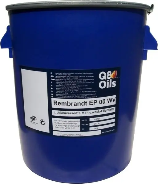 Plastické mazivo Q8 Rembrandt EP 00 WV, 25kg Expresní Doručení