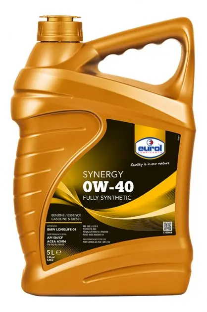 Motorový olej Eurol Synergy 0W-40, 5L Vysoce Kvalitní