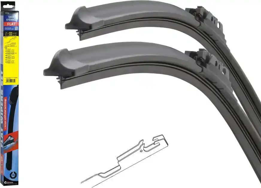 Stěrače FLAT SET (BONE) 550+550mm Compass Koupit Online
