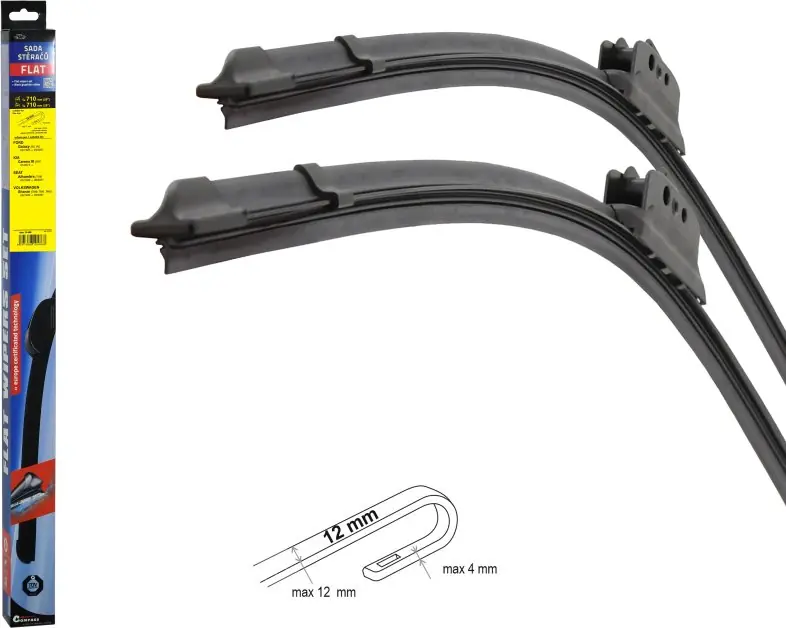 Stěrače FLAT SET (HOOK 12mm) 710+710mm Compass Časově Omezené