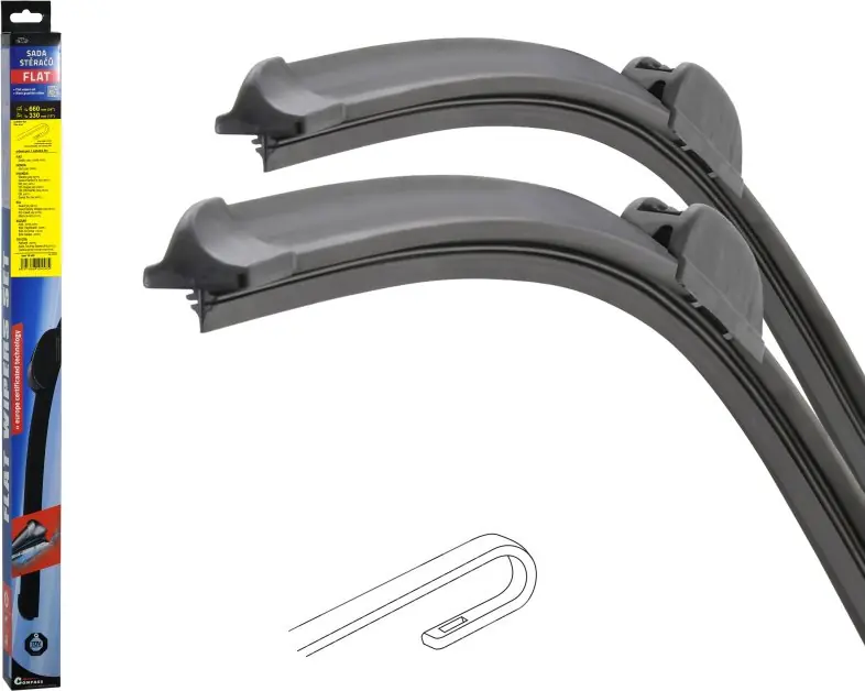 Koupit Online Stěrače FLAT SET (HOOK) 660+330mm Compass