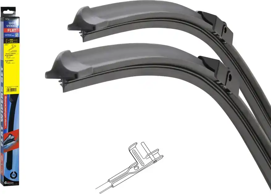 Stěrače FLAT SET (PIN) 550+410mm Compass Originální