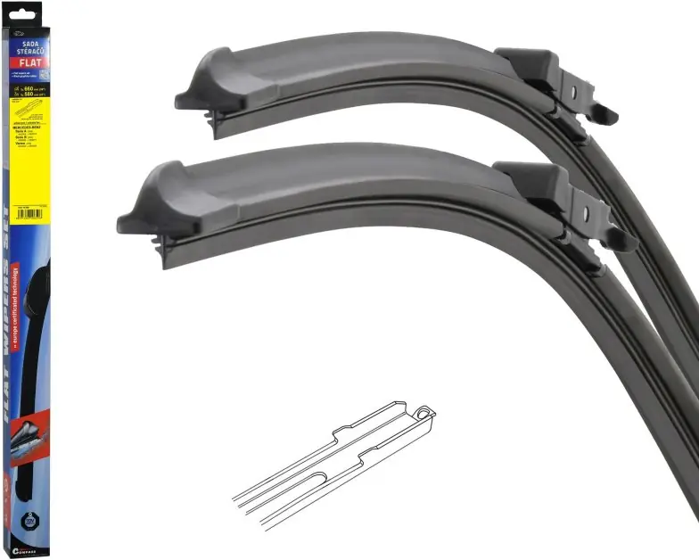 Expresní Doručení Stěrače FLAT SET (SLOT) 660+580mm Compass