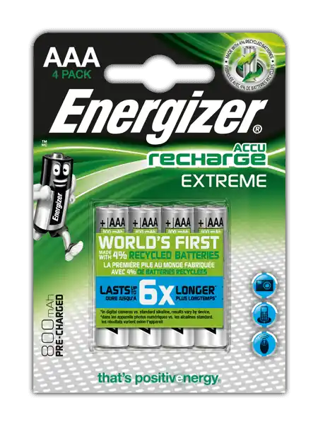 Bezpečná Platba Energizer Extreme AAA nabíjecí 800mAh HR03/4 (4ks)