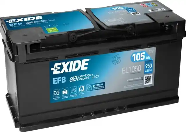 Odeslání Ihned Autobaterie Exide Start-Stop EFB, 12V, 105Ah, 950A, EL1050