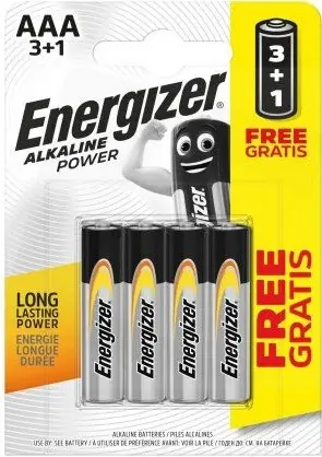 Energizer Alkaline Power mikrotužkové AAA LR03 (3+1) Autentický