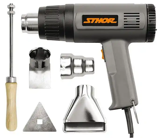 Pistole opalovací 230V 1000/1500W 375/495°C + příslušenství Sthor TO-79328 Víkendová Akce