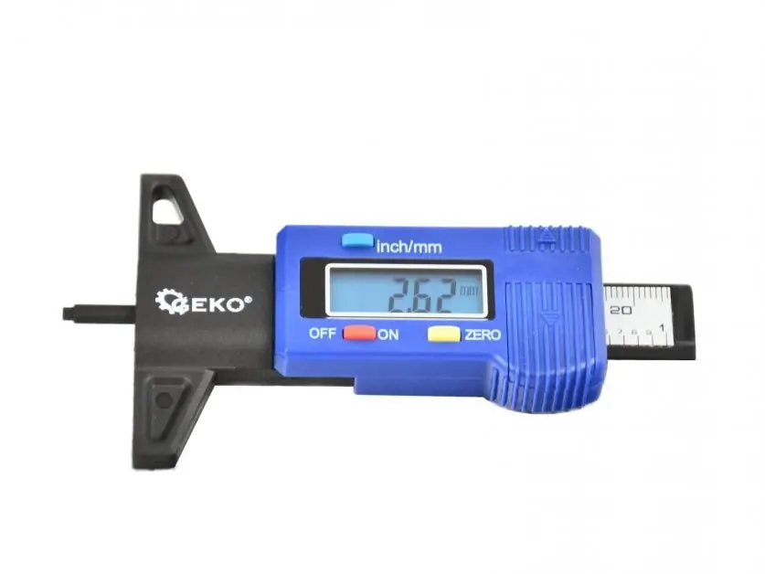 Digitální měřič hloubky dezénu pneumatik, rozsah 0 - 25,4 mm GEKO G01269 Top Prodej