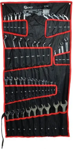Omezená Nabídka Klíče očkoploché, očkové, na převlečné matice, TORX a C klíče, velká sada 47 kusů GEKO G11155