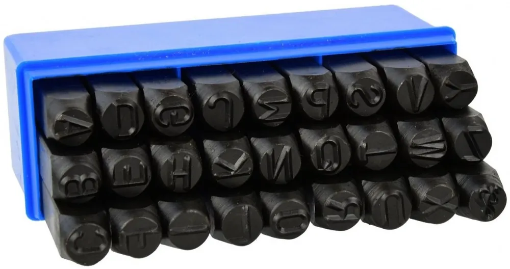 Sleva Razicí matrice písmen - raznice, 4 mm, sada 27 kusů GEKO G01808