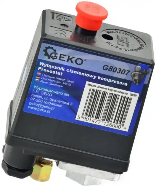 Tlakový spínač - presostat 240V, maximální tlak 12 bar GEKO G80307 Nejlepší Volba