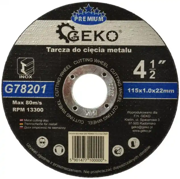 Kotouč řezný na ocel, nerez, 115x1,0x22mm GEKO PREMIUM G78201 Finální Výprodej