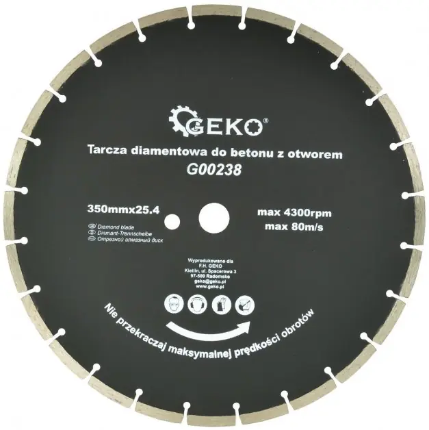 Kotouč řezný diamantový segmentový na beton 350x25,4mm GEKO G00238 Aktuální