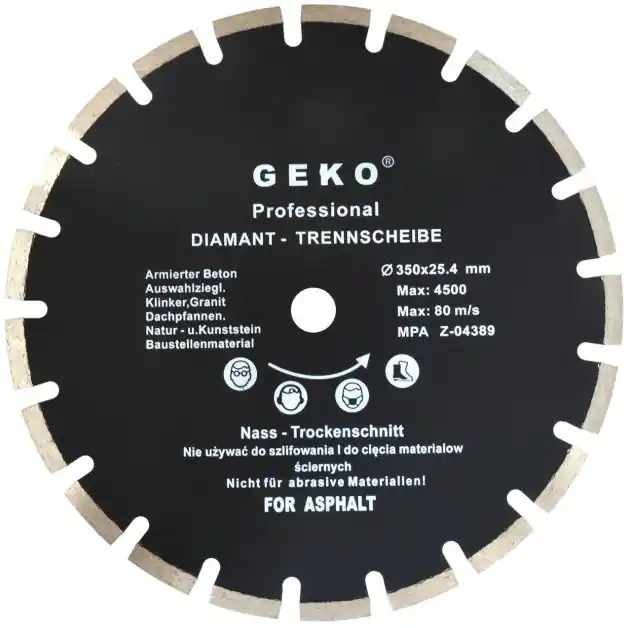 Oblíbený Kotouč řezný diamantový segmentový na asfalt 350x25,4mm GEKO G00279