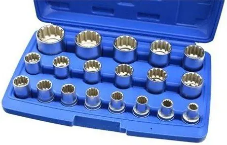 Nástrčné hlavice 8-32mm, sada 19ks, 12-hran v kufru GEKO G13546 Výhodná Nabídka