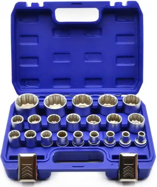 Nástrčné hlavice 8-36mm, sada 21ks, CrV, 12-hran v kufru GEKO G13547 Pouze Dnes