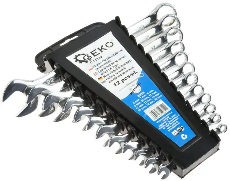 Klíče očkoploché 6-22mm, sada 12ks v pouzdře GEKO G11142 Dokud Zásoby Vydrží