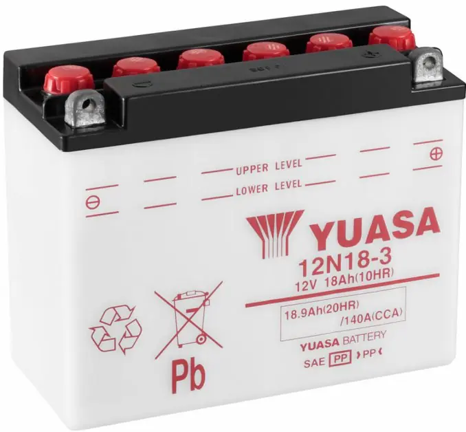 Vrácení Zdarma Motobaterie Yuasa Standard 12V, 18Ah, 140A, 12N18-3